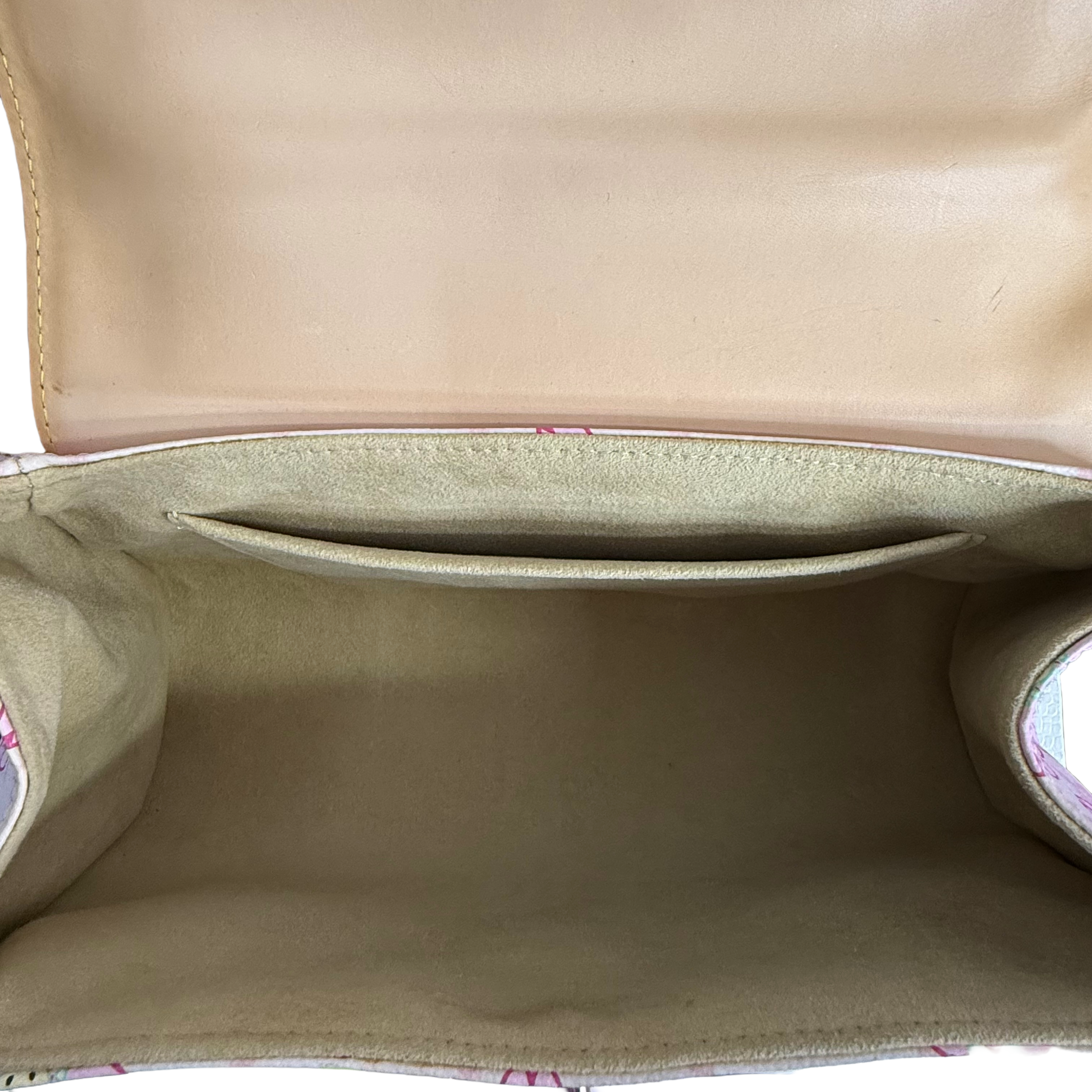 Pink Cherry Blossom Monogram Bow Top Handle Bag – Limited Edition Style Luxury Satchel (Pristine Condition)