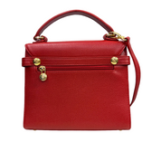 Burberry | Vintage Red Structured Leather Top Handle Bag – Mini Shoulder Satchel