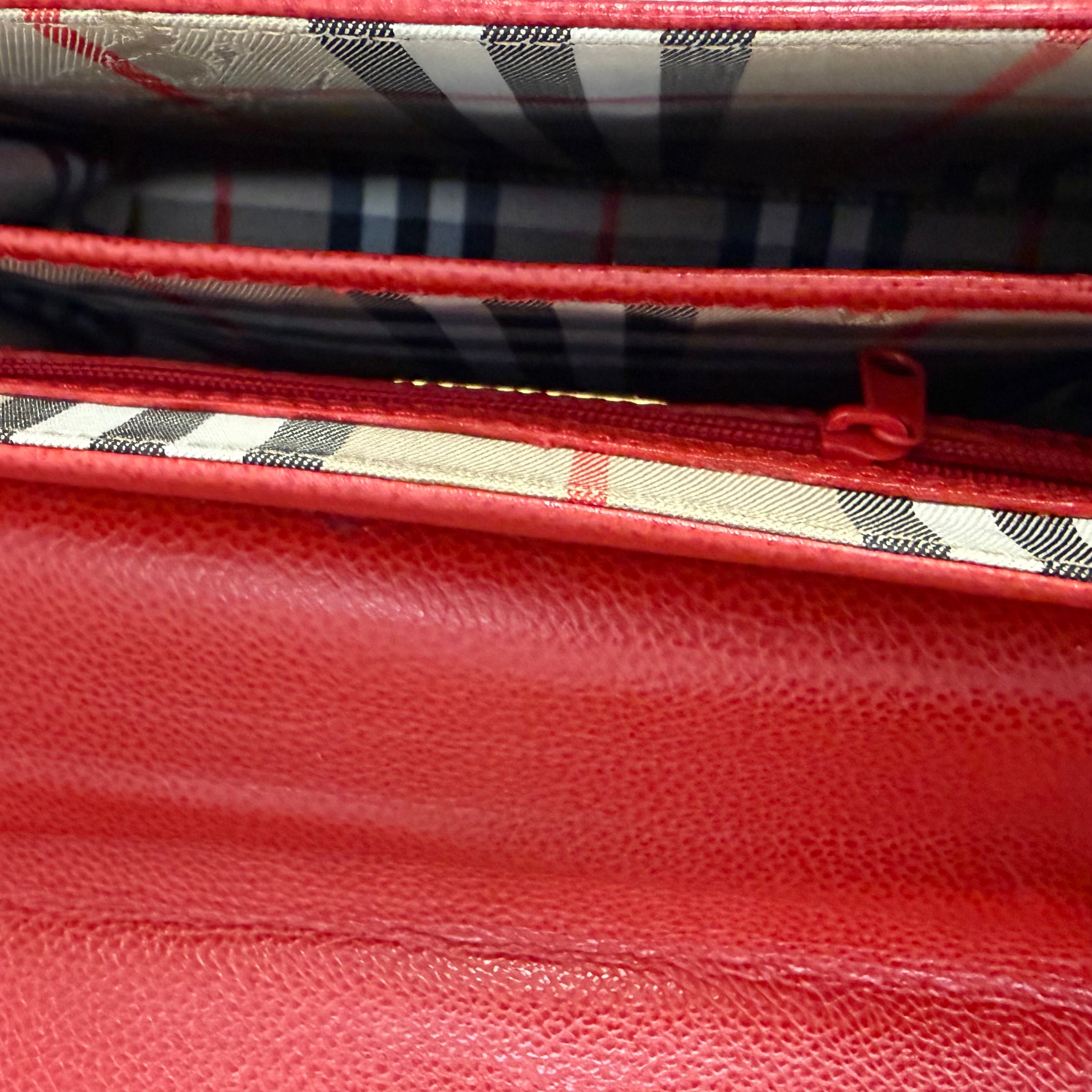 Burberry | Vintage Red Structured Leather Top Handle Bag – Mini Shoulder Satchel