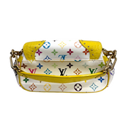 Louis Vuitton | Multicolor Murakami Monogram Yellow Studded Top Handle Bag – Gold Hardware Mini Designer Satchel (Pristine Condition)