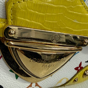 Louis Vuitton | Multicolor Murakami Monogram Yellow Studded Top Handle Bag – Gold Hardware Mini Designer Satchel (Pristine Condition)