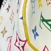 Louis Vuitton | Multicolor Murakami Monogram Yellow Studded Top Handle Bag – Gold Hardware Mini Designer Satchel (Pristine Condition)