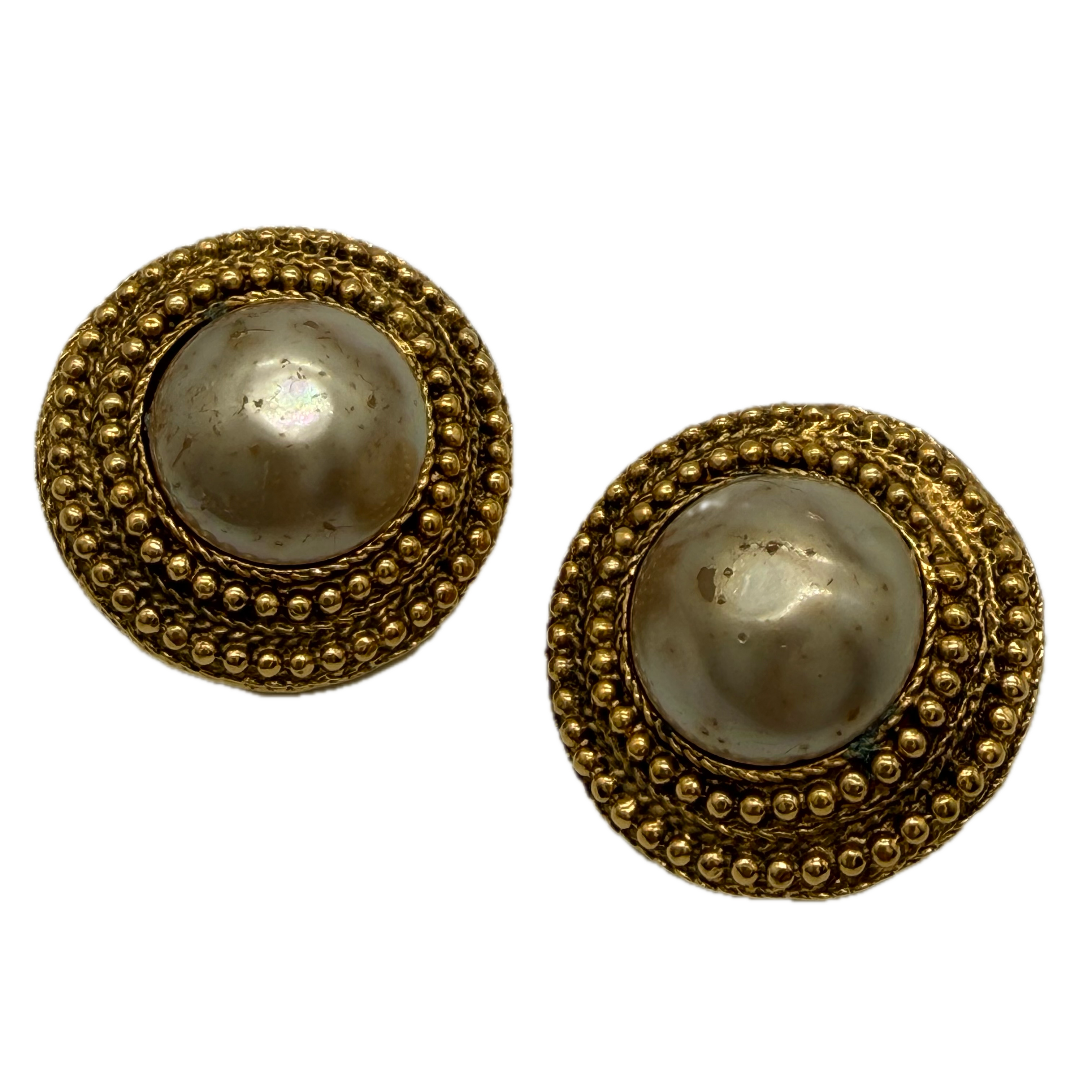 Chanel | Faux Pearl Earrings | Gold Plated