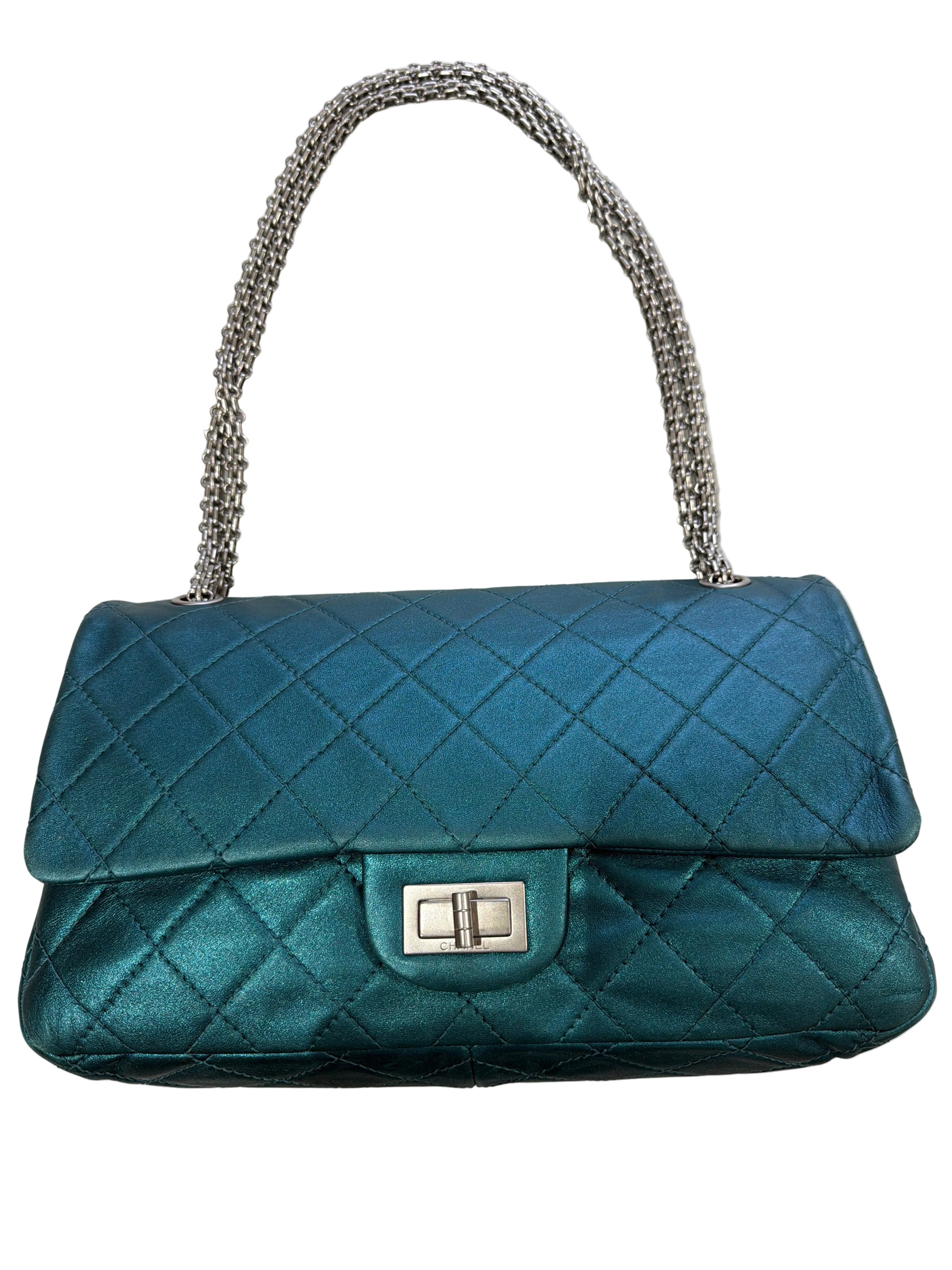 Chanel | Metallic Teal Leather with Silver Hardware - Cons