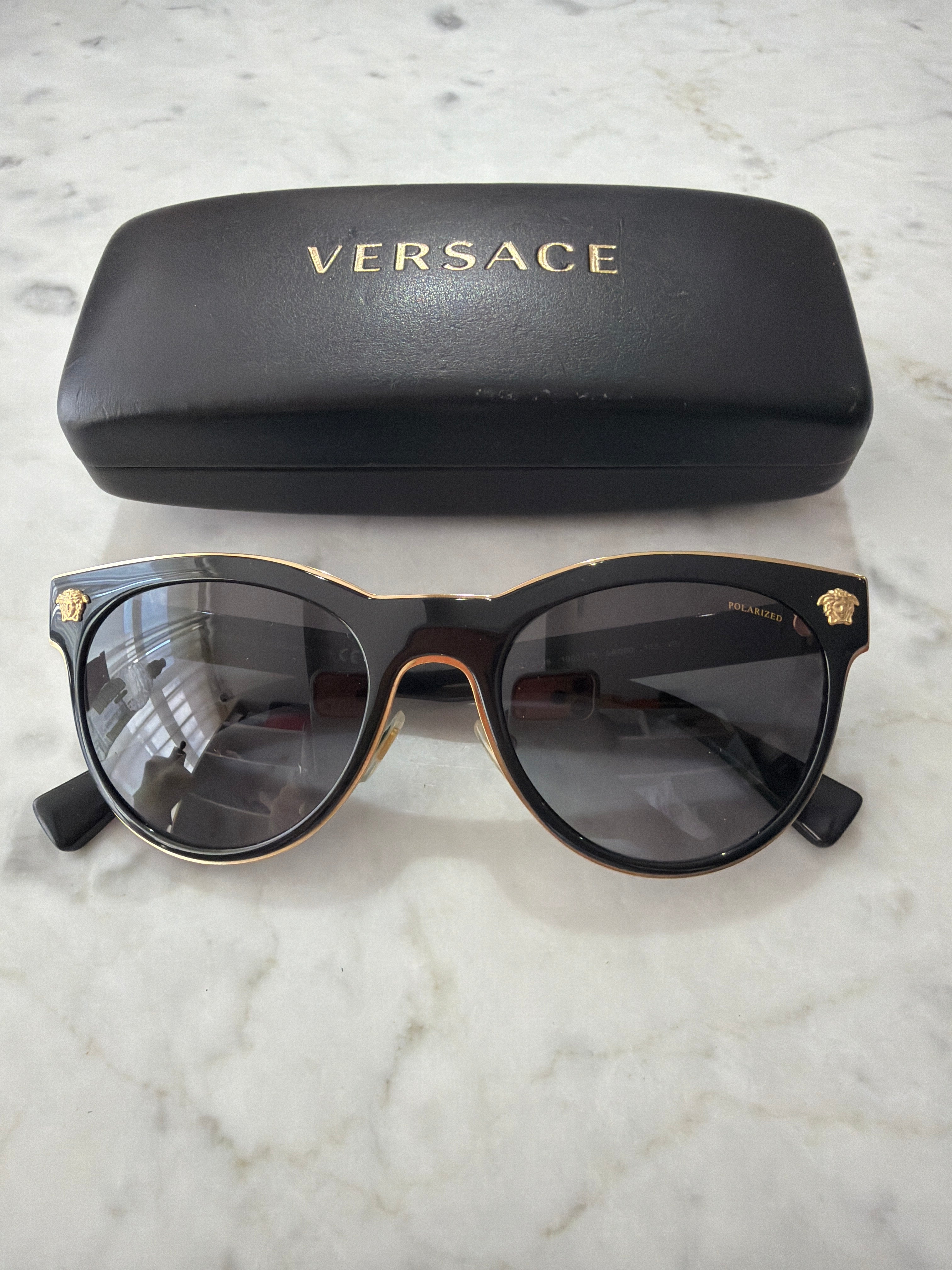 Versace | Black and Gold Sunglasses (Good Condition)