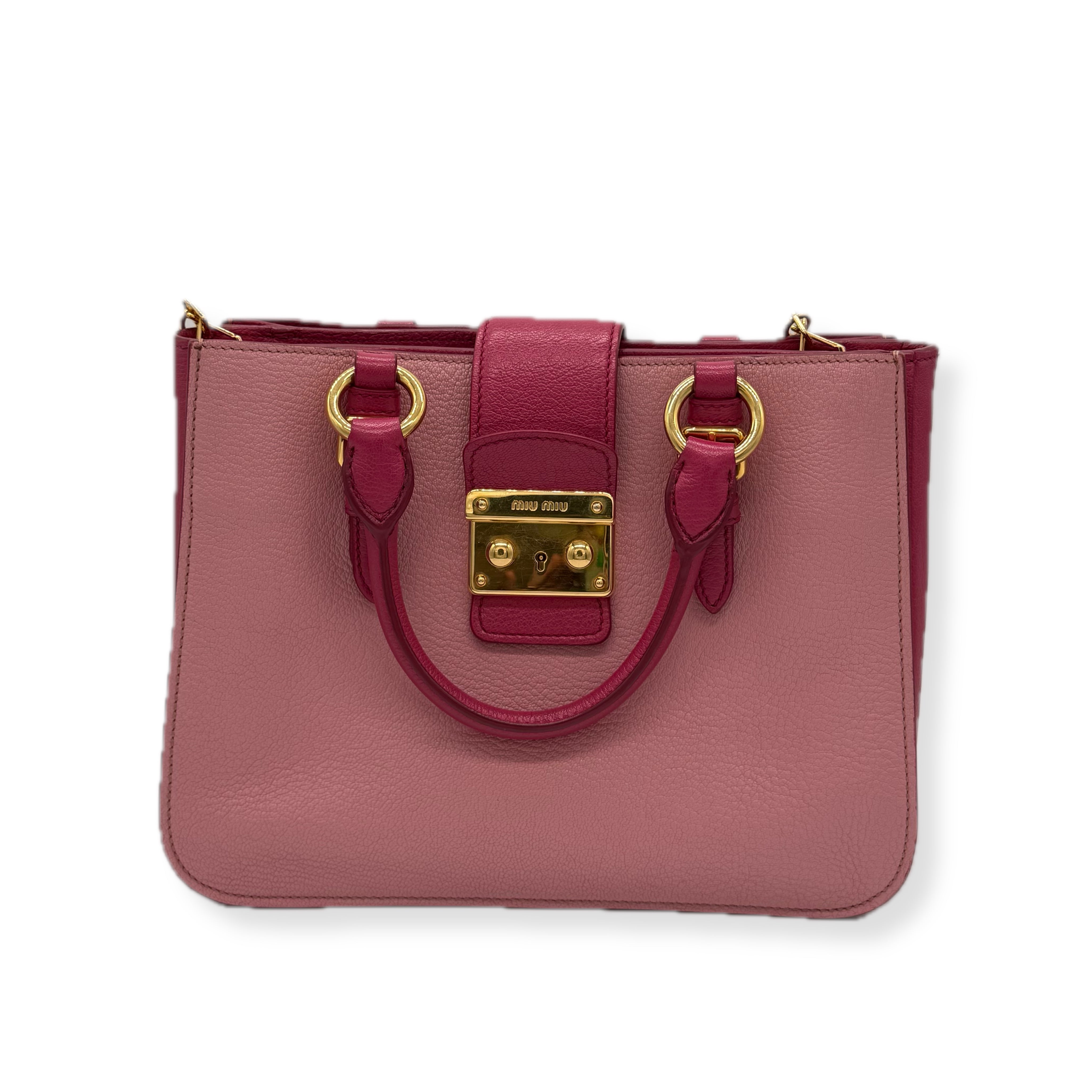 Miu Miu | Madras Satchel Crossbody Bag | Goatskin | Gold Hardware