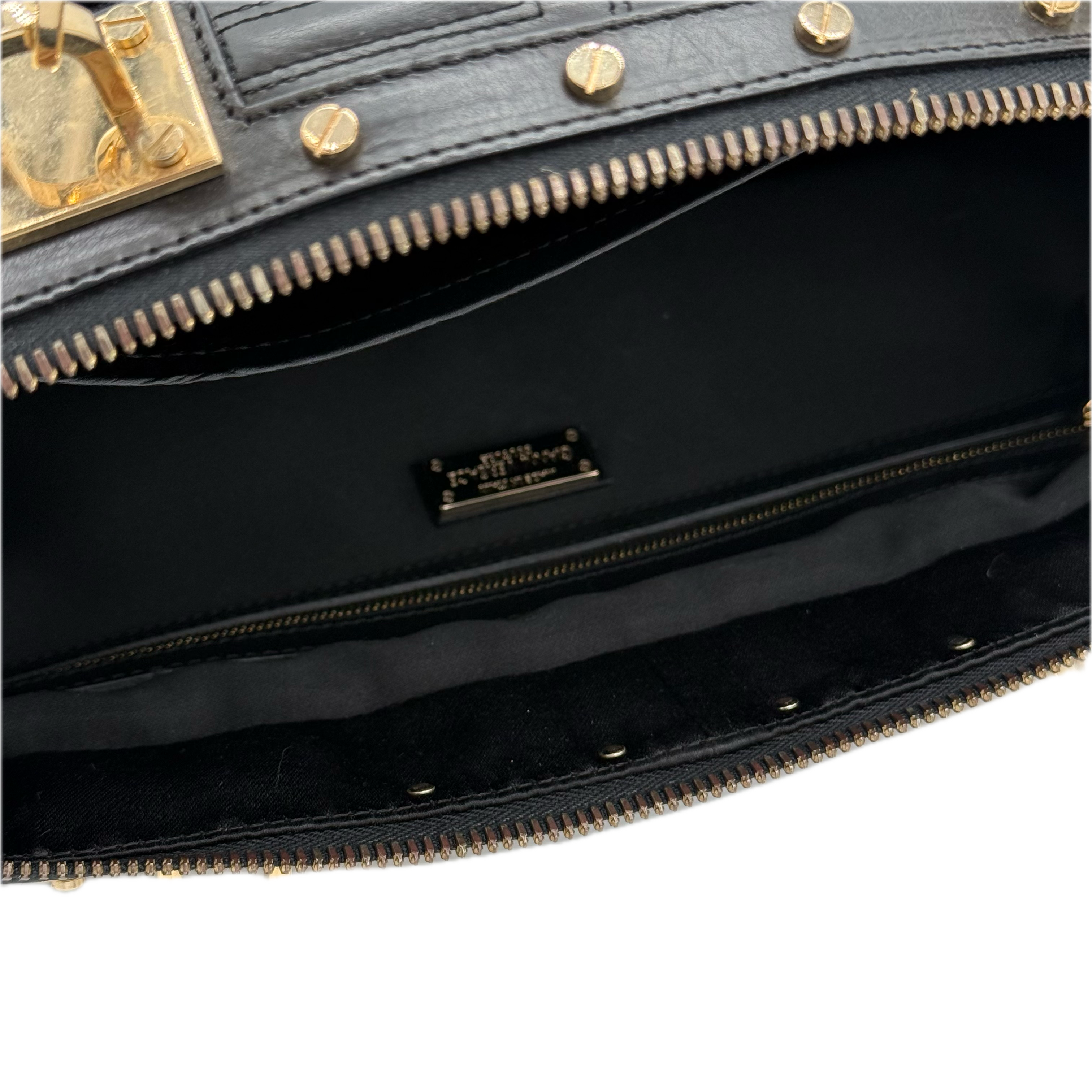 Versace | Greca Satchel Handbag | Nappa Leather |Gold Hardware