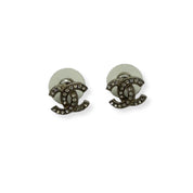 Chanel | CC Stud Earrings | Silver Hardware