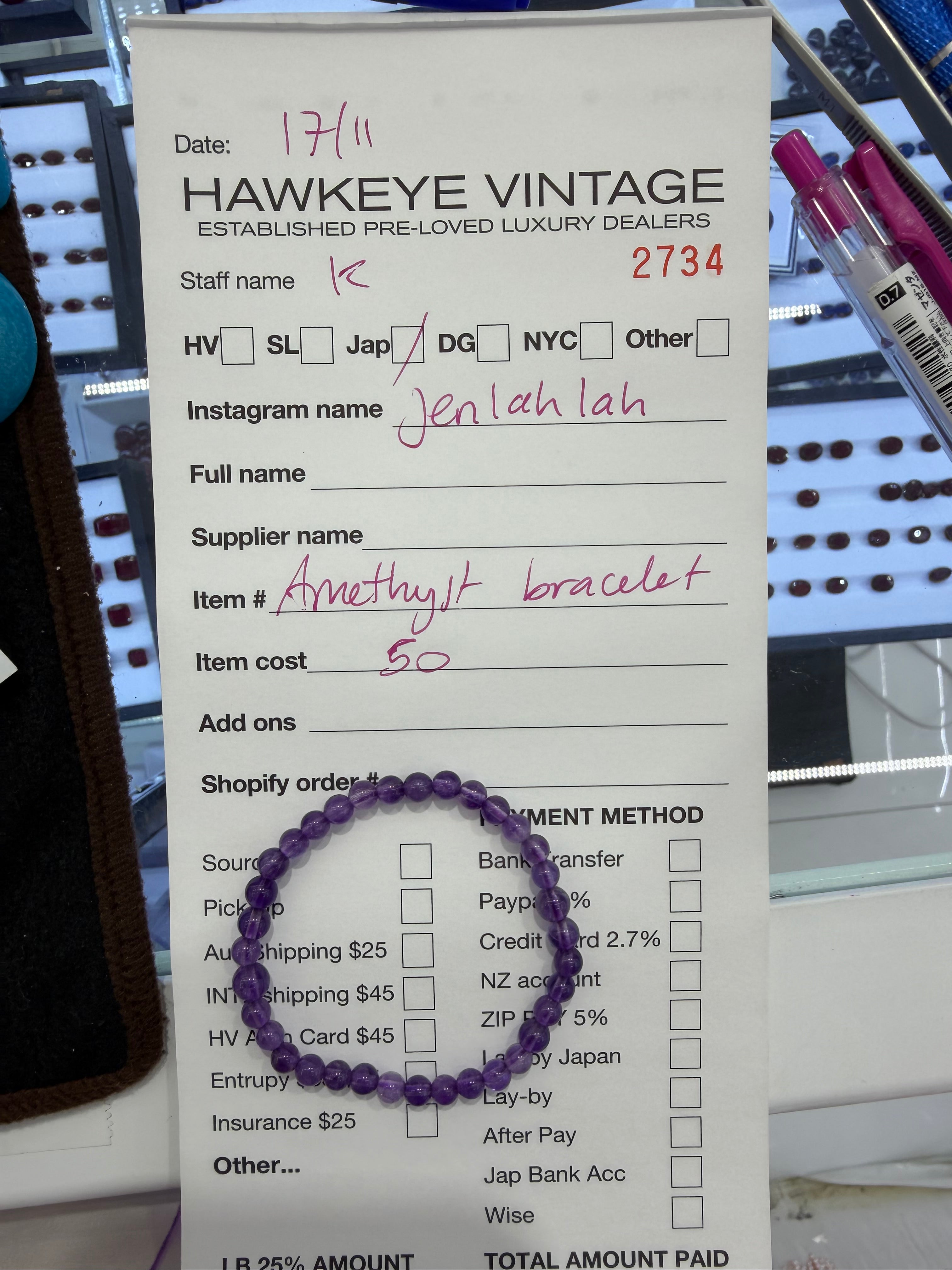 Jenlahlah amethyst bracelet