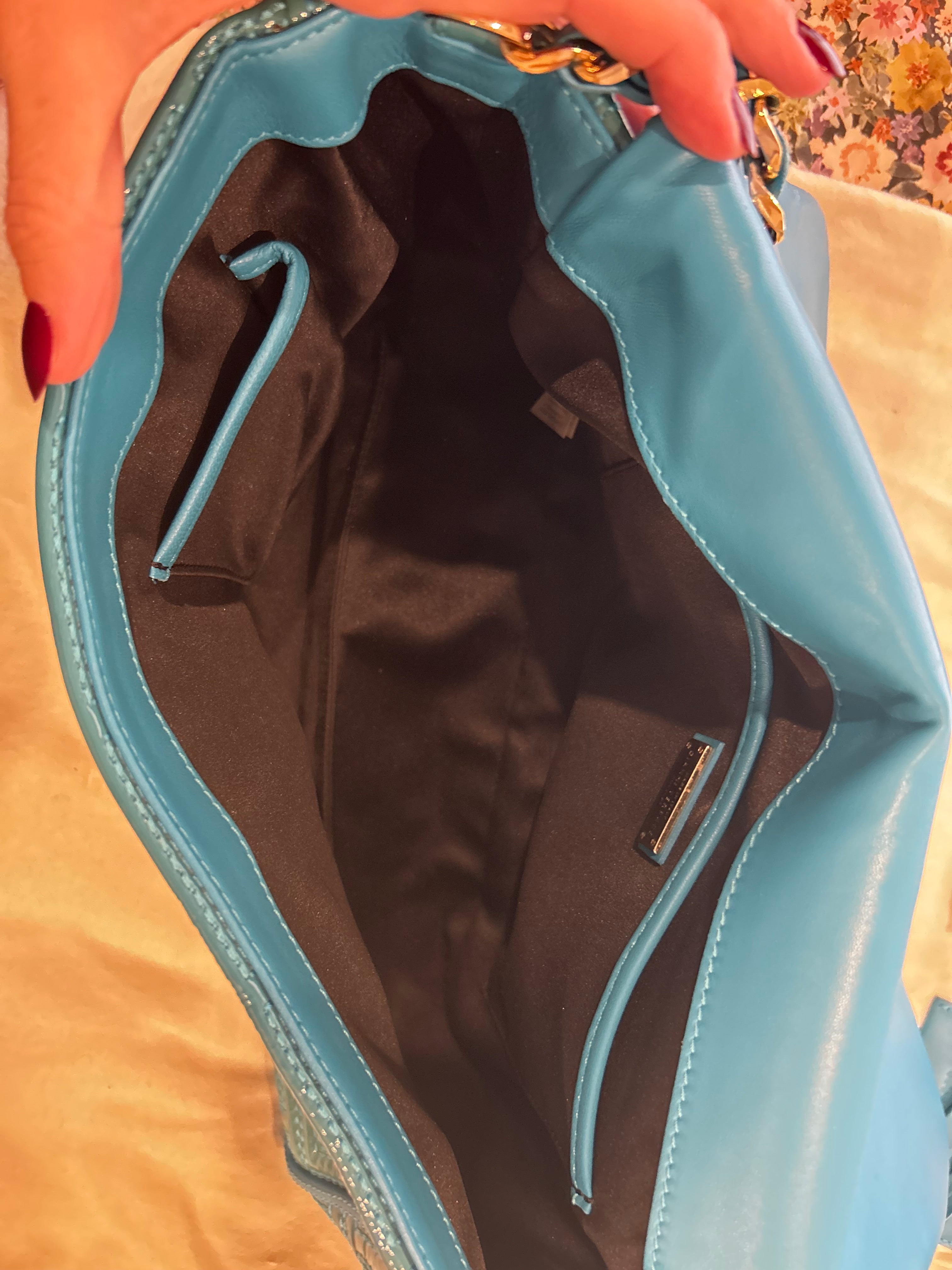Versace teal shoulder bag
