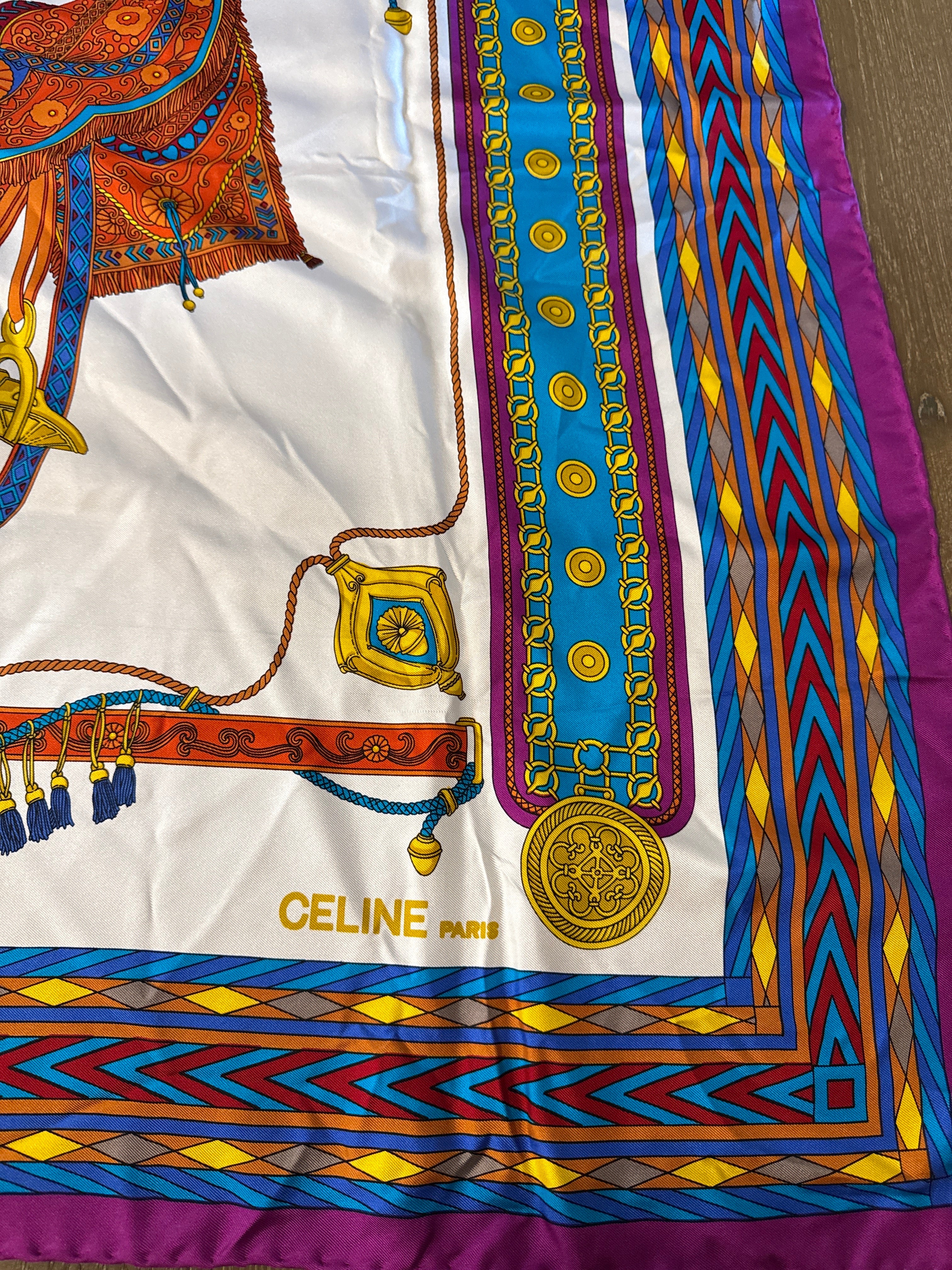 Celine Saddle silk scarf
