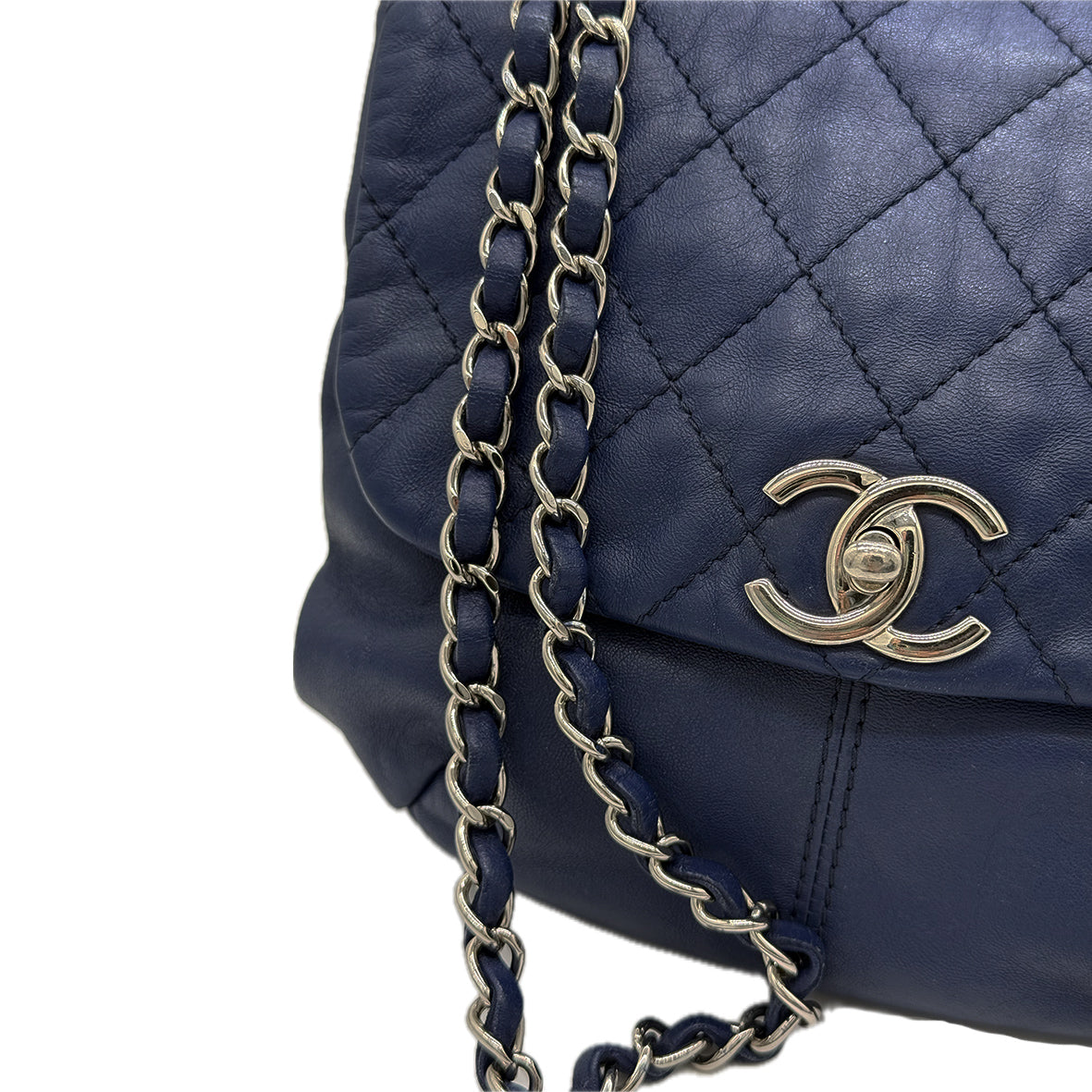 Chanel | Small Accordion Crossbody Bag | Lambskin | Silver Hardware