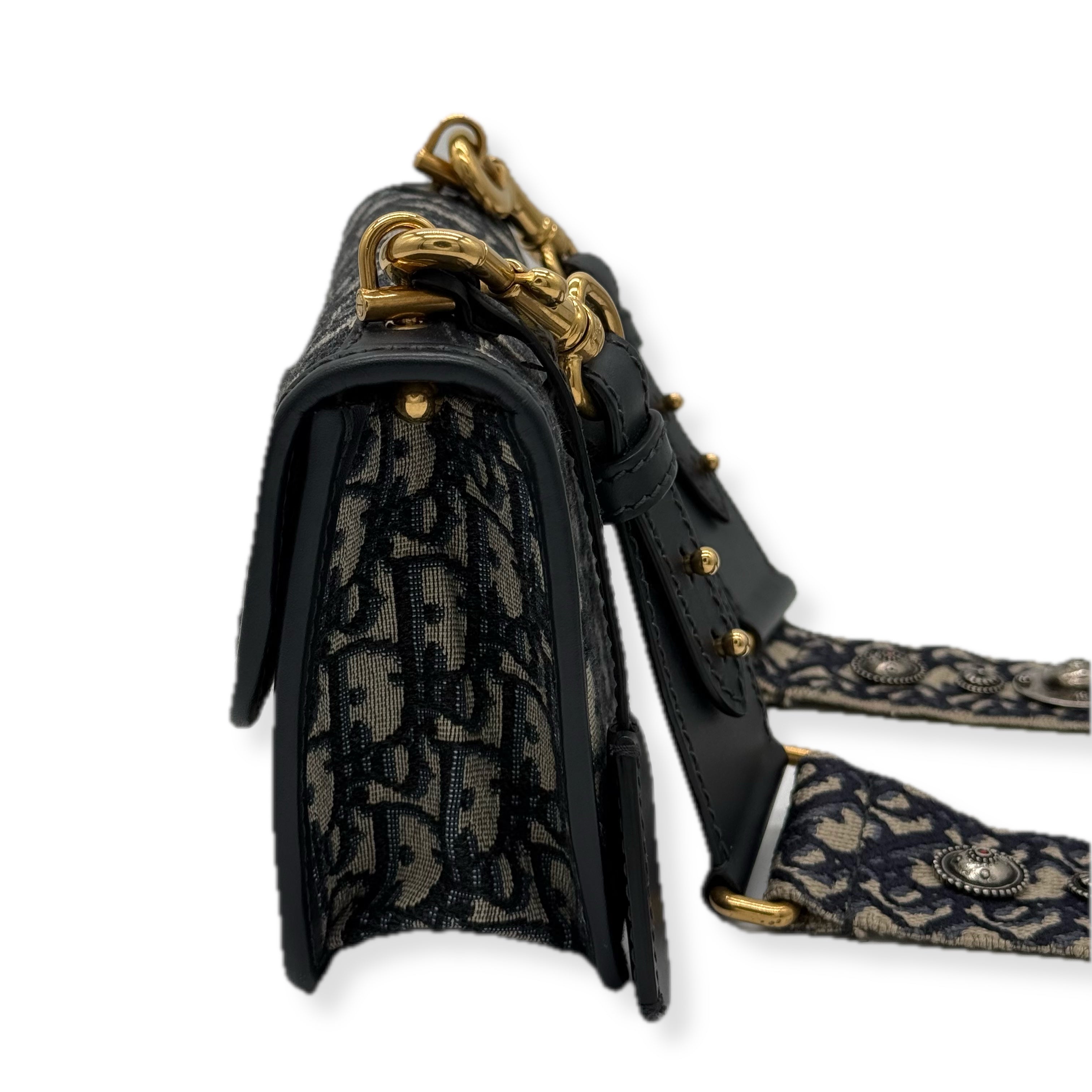 Dior | Navy Monogram Dioraddict | Canvas | Gold Hardware