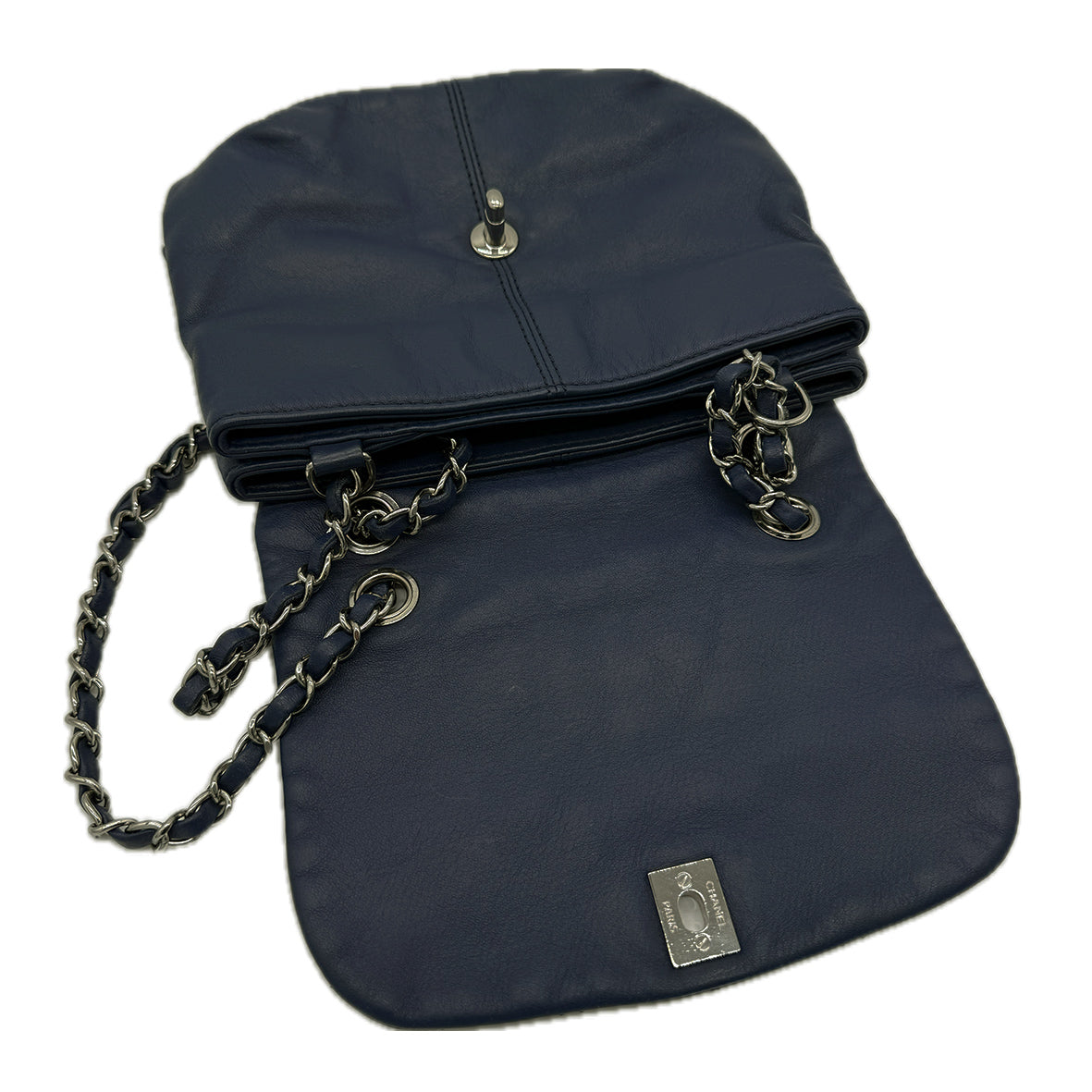 Chanel | Small Accordion Crossbody Bag | Lambskin | Silver Hardware