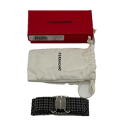 Salvatore Ferragamo | Houndstooth Bow Hair Clip | Silver Hardware