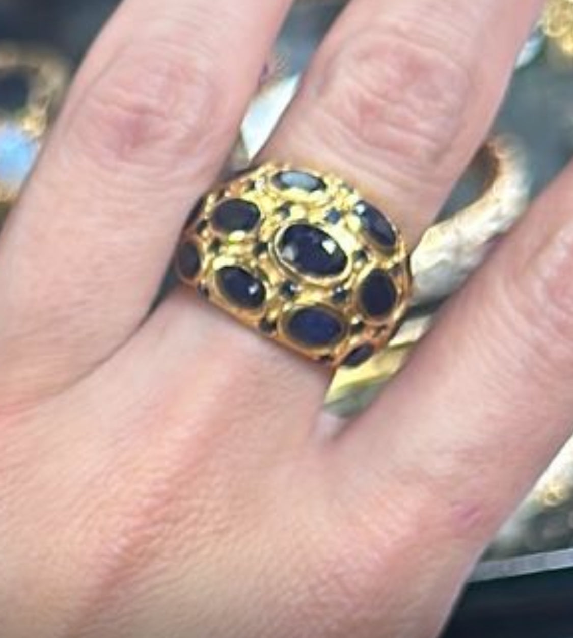 Sapphire chunky ring size 8 sophiefen