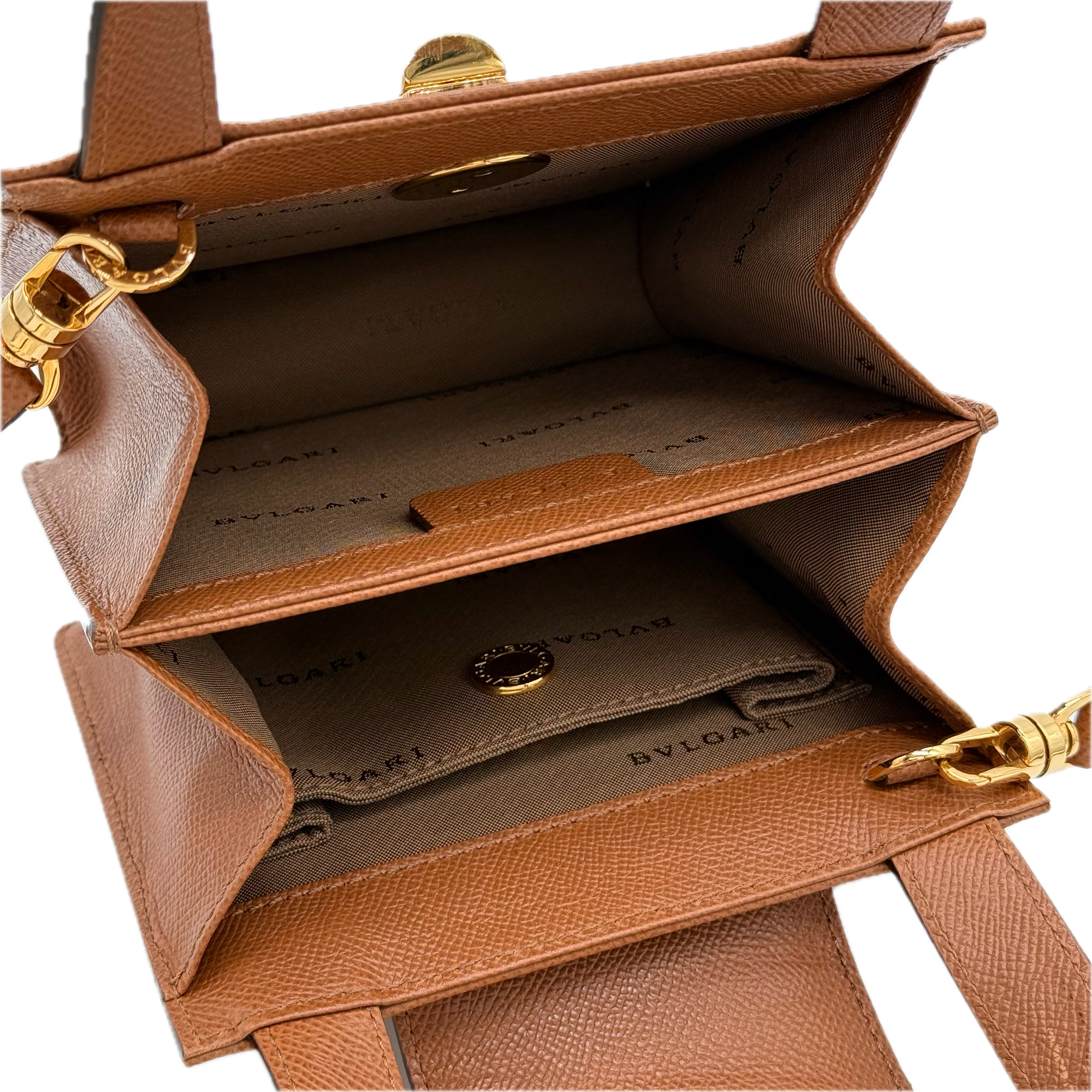 Bvlgari | Turn-lock Clasp HandBag | Leather |Gold Hardware