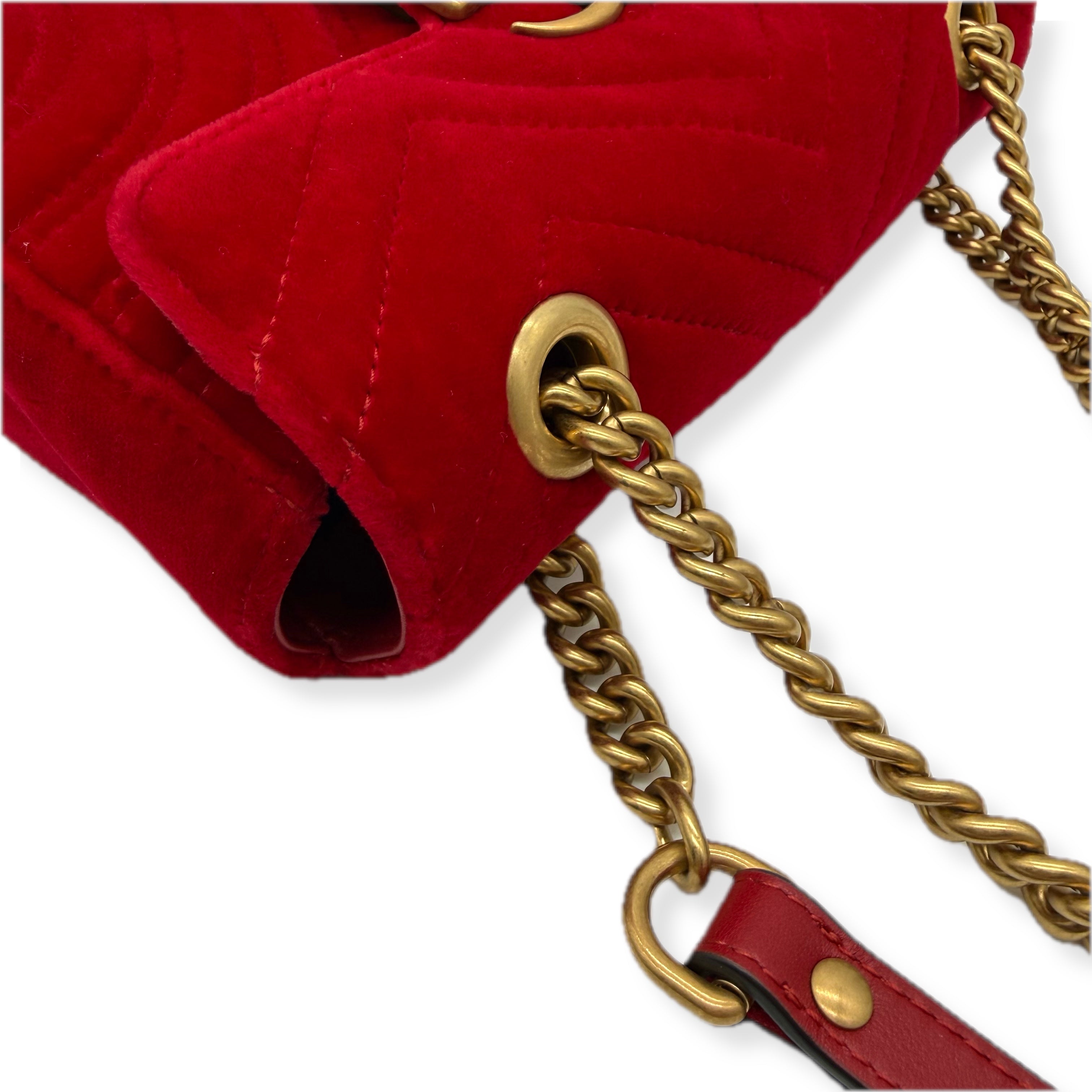 Gucci | GG Marmont Flap Bag | Velvet | Gold Hardware