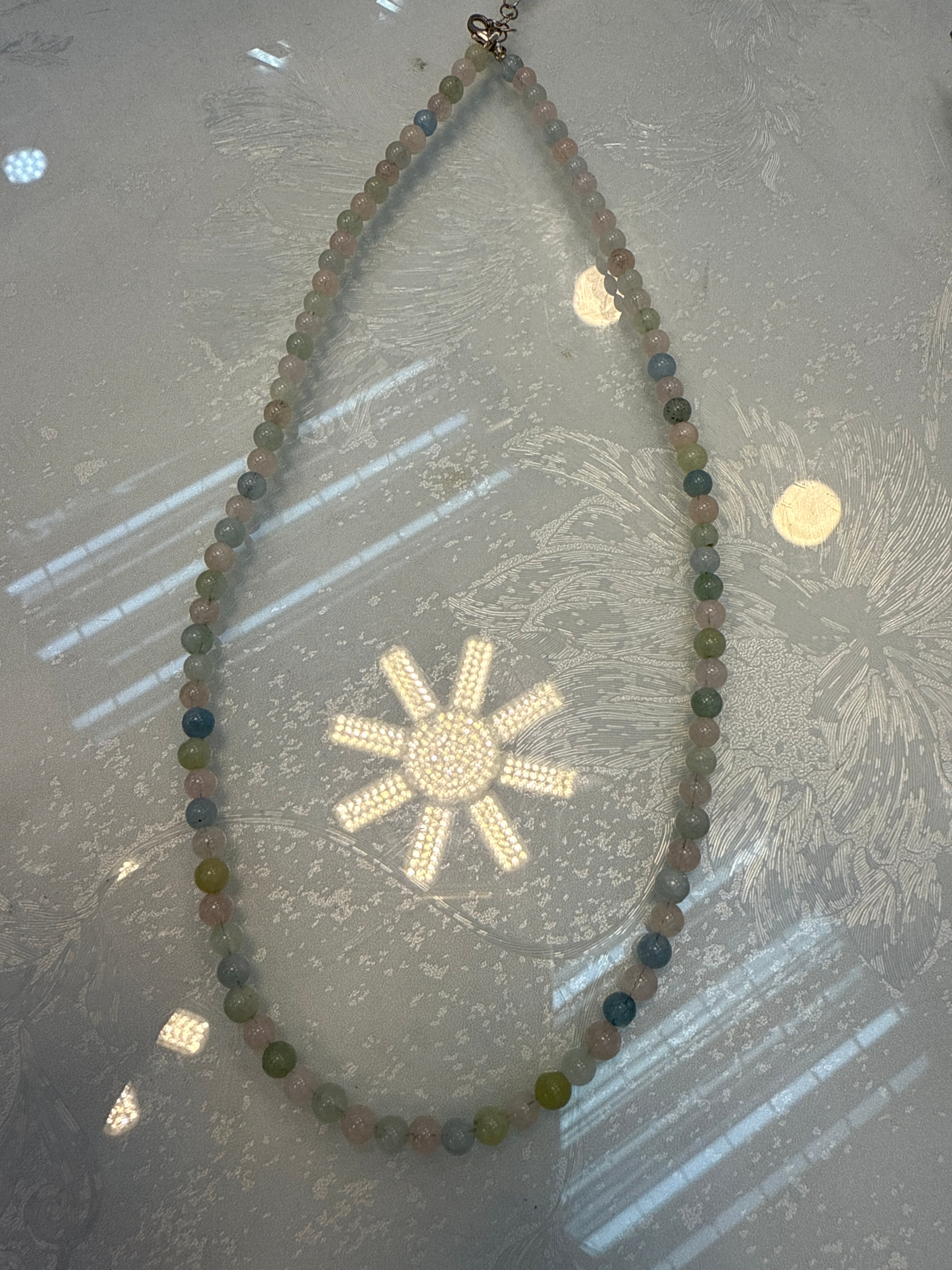 Morganite beaded necklace tracey bkk