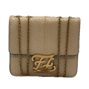 Fendi | Kaligraphy Chain Bag |Python | Gold Hardware