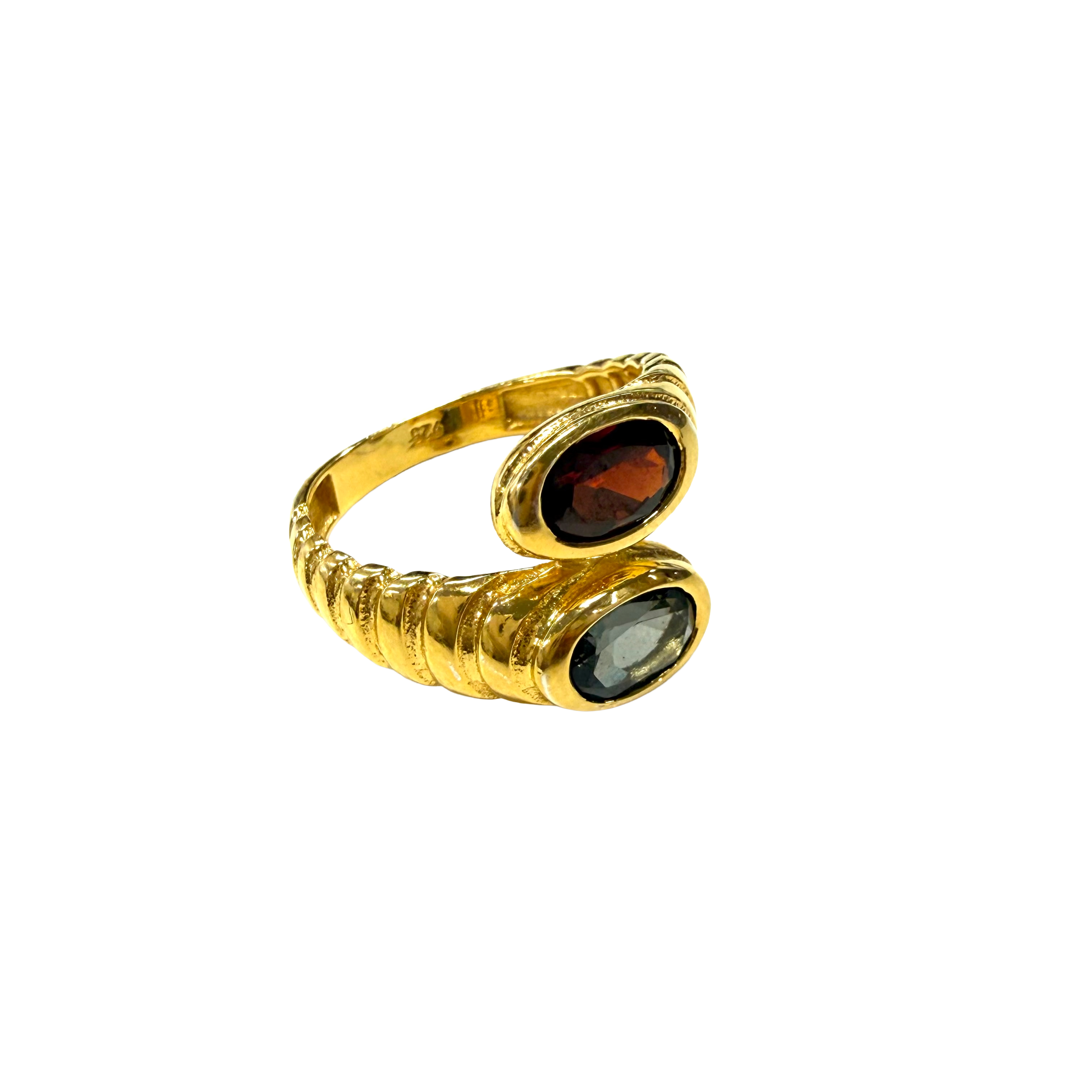 Hawkeye Vintage - Garnet and Topaz Ring