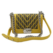 Chanel | Boy Bag | Yellow Tweed with Silver Hardware