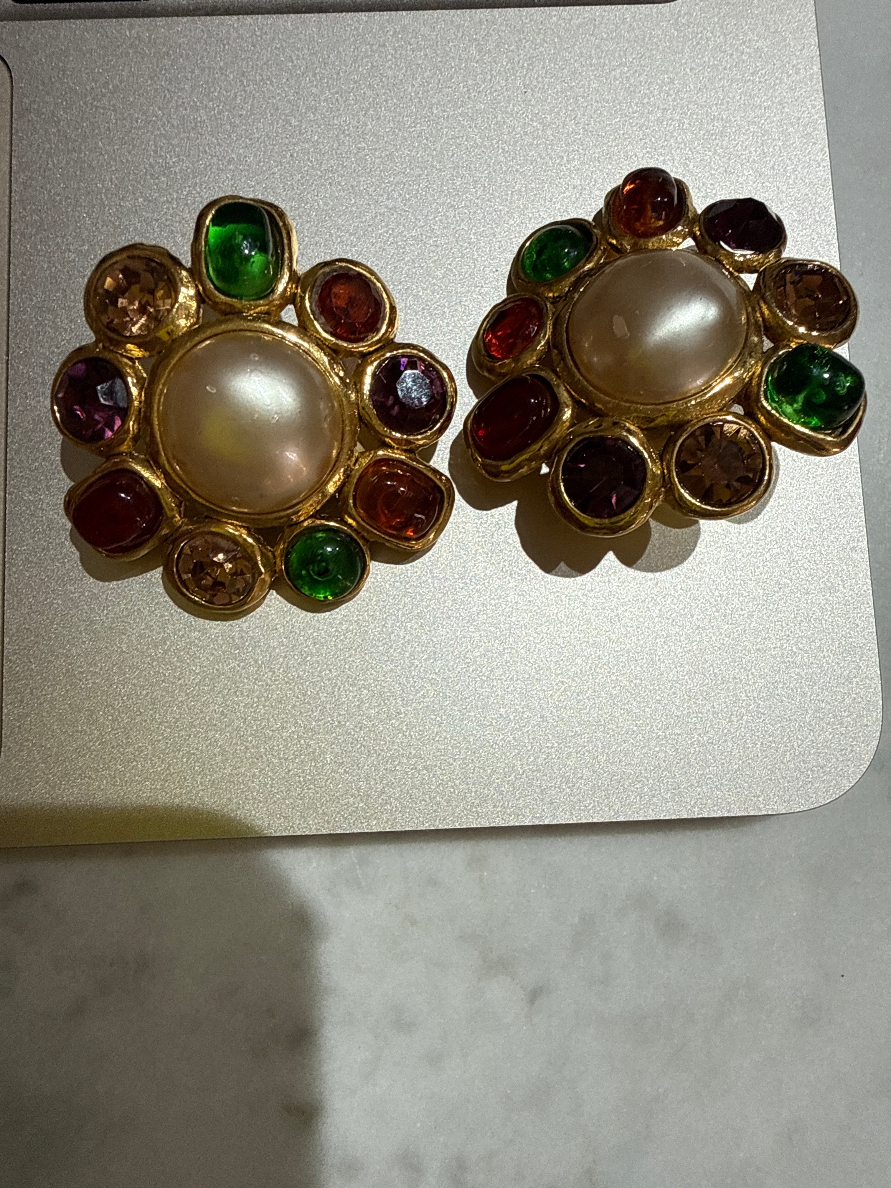 Chanel Gripoix and CC earrings