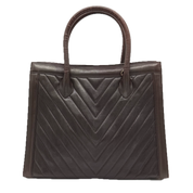 Chanel | Vintage Chevron Top Handle Tote | Lambskin | Gold Hardware