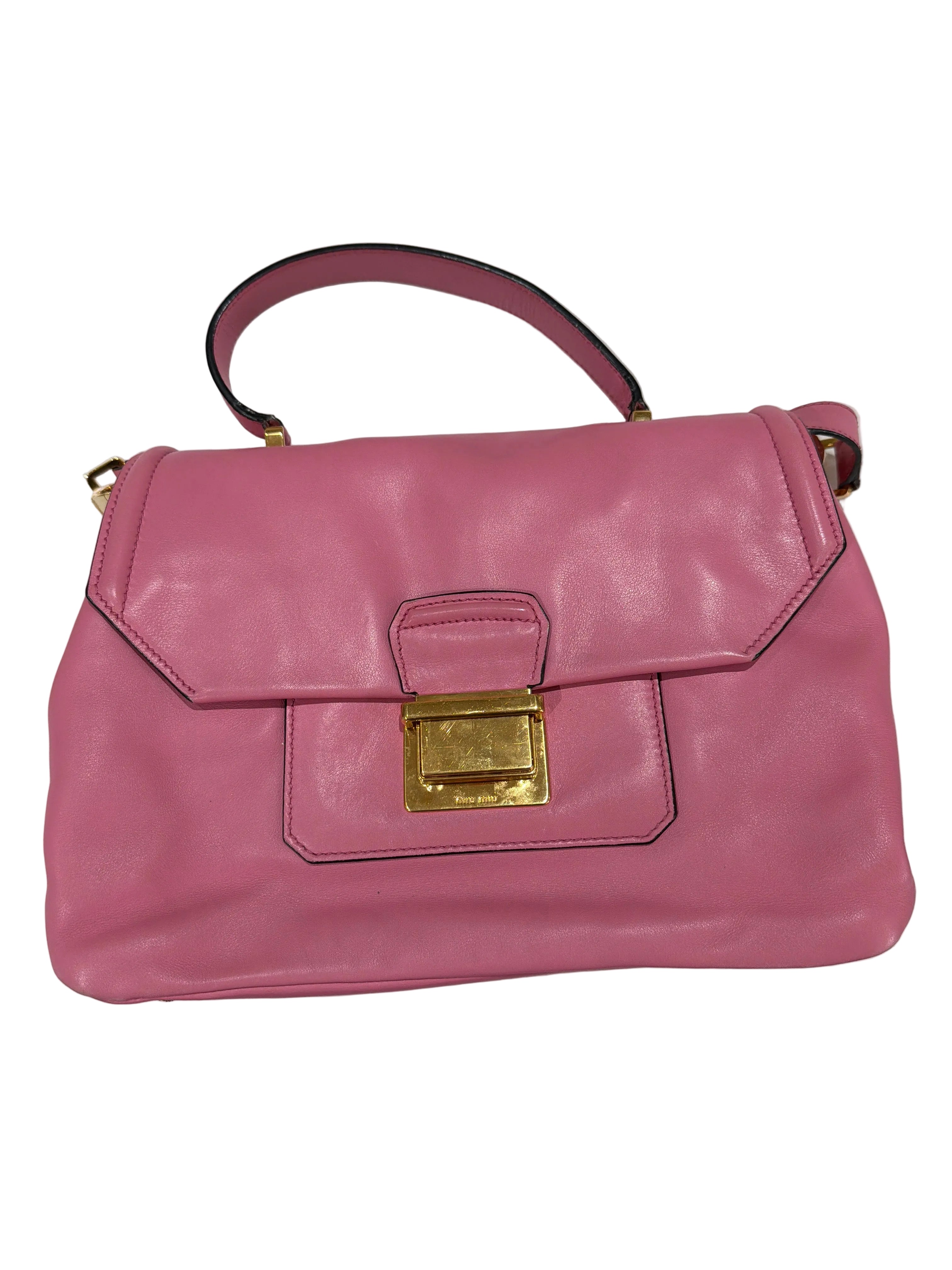 Miu Miu | Pink Leather Satchel - Cons
