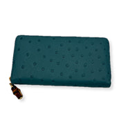 Gucci | Zip Long Wallet | Ostritch Leather | Gold Hardware