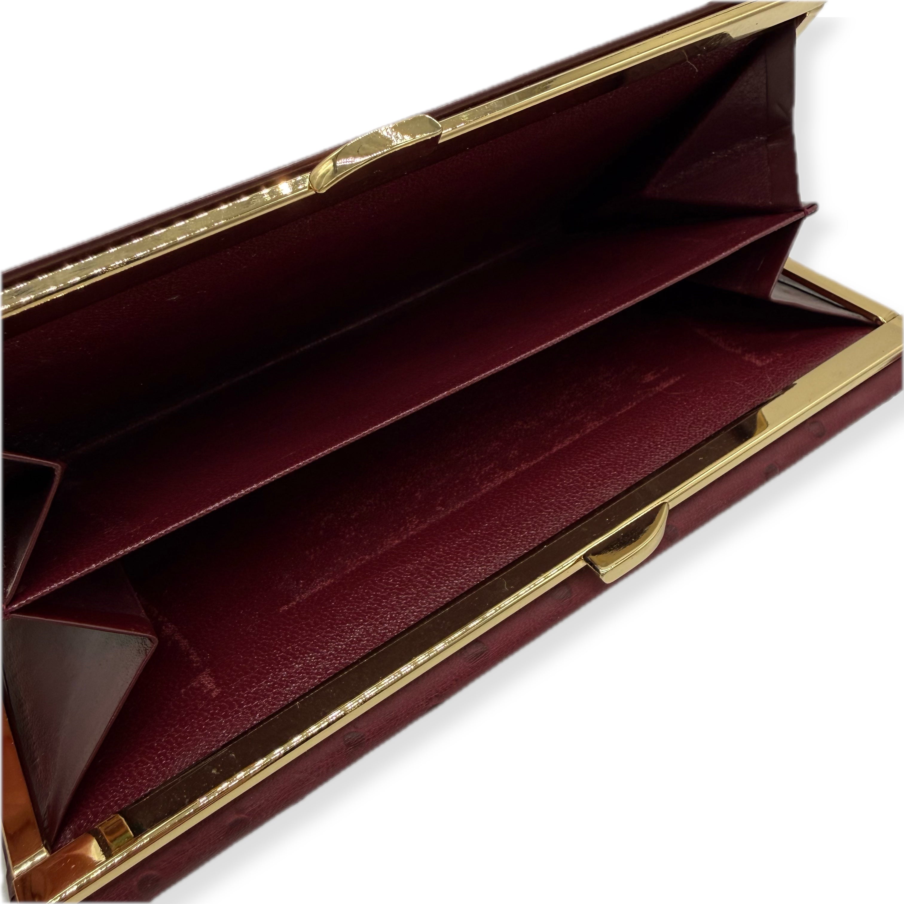 Givenchy | Long Wallet | Ostrich Embossed Leather | Gold Hardware