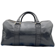 Gianni Versace Travel Duffel 50cm | Black Embossed Leather | Gold Hardware