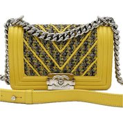Chanel | Boy Bag | Yellow Tweed with Silver Hardware