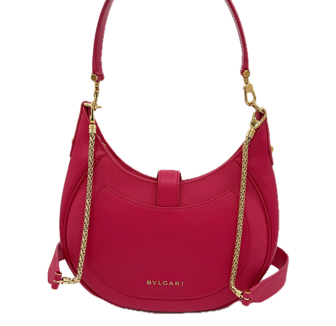 Bvlgari | Serpenti leather handbag | Hot Pink Leather | Gold Hardware