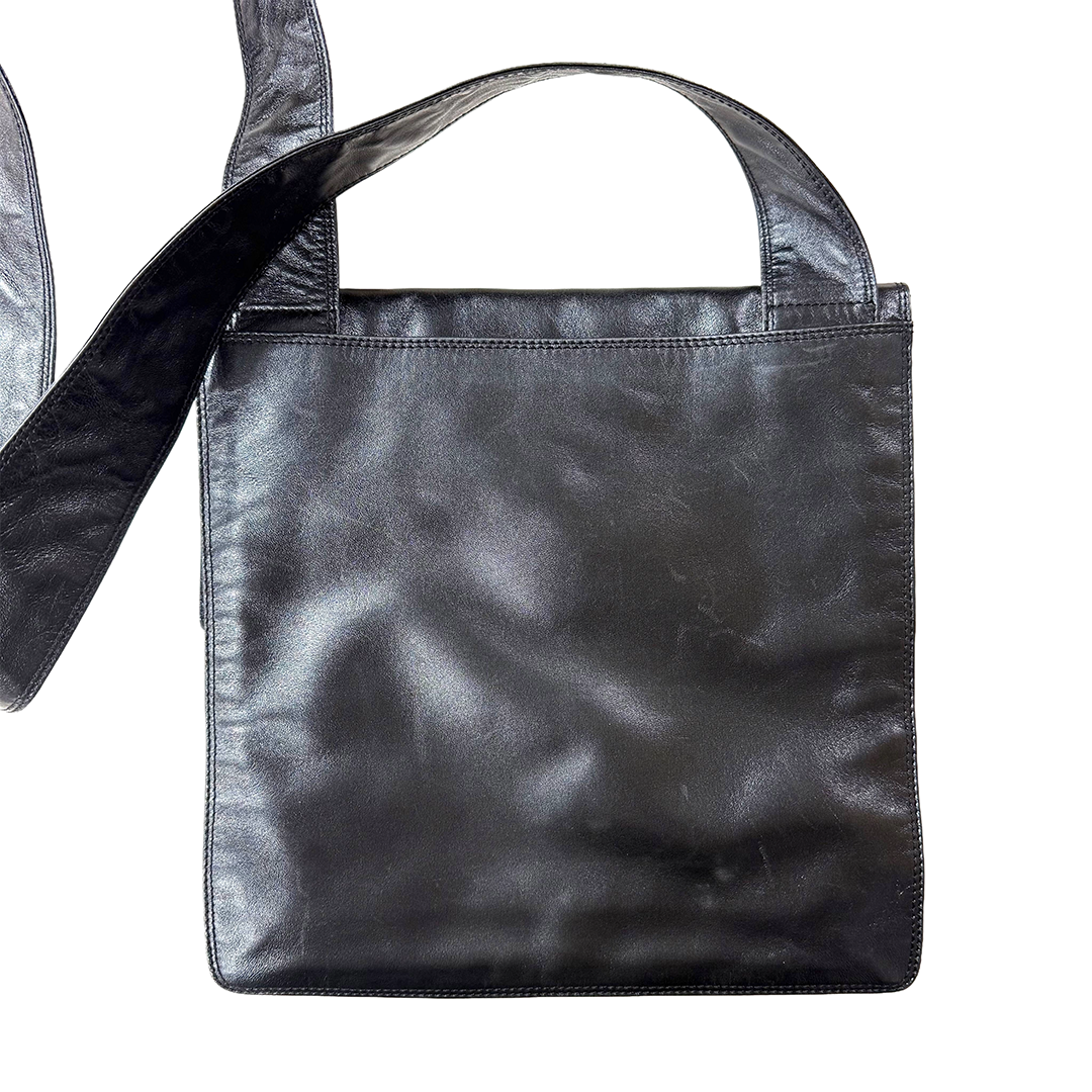 Chanel | Vintage Black Leather Messenger Bag (Excellent Condition)