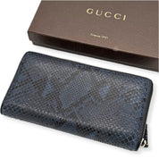 Gucci | Zip Long Wallet | Python | Silver Hardware