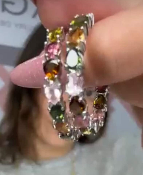 Jokate15 large hoops multi tourmaline