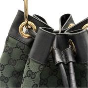 Gucci | Monogram Drawstring Shoulder Bag | Canvas | Gold Hardware