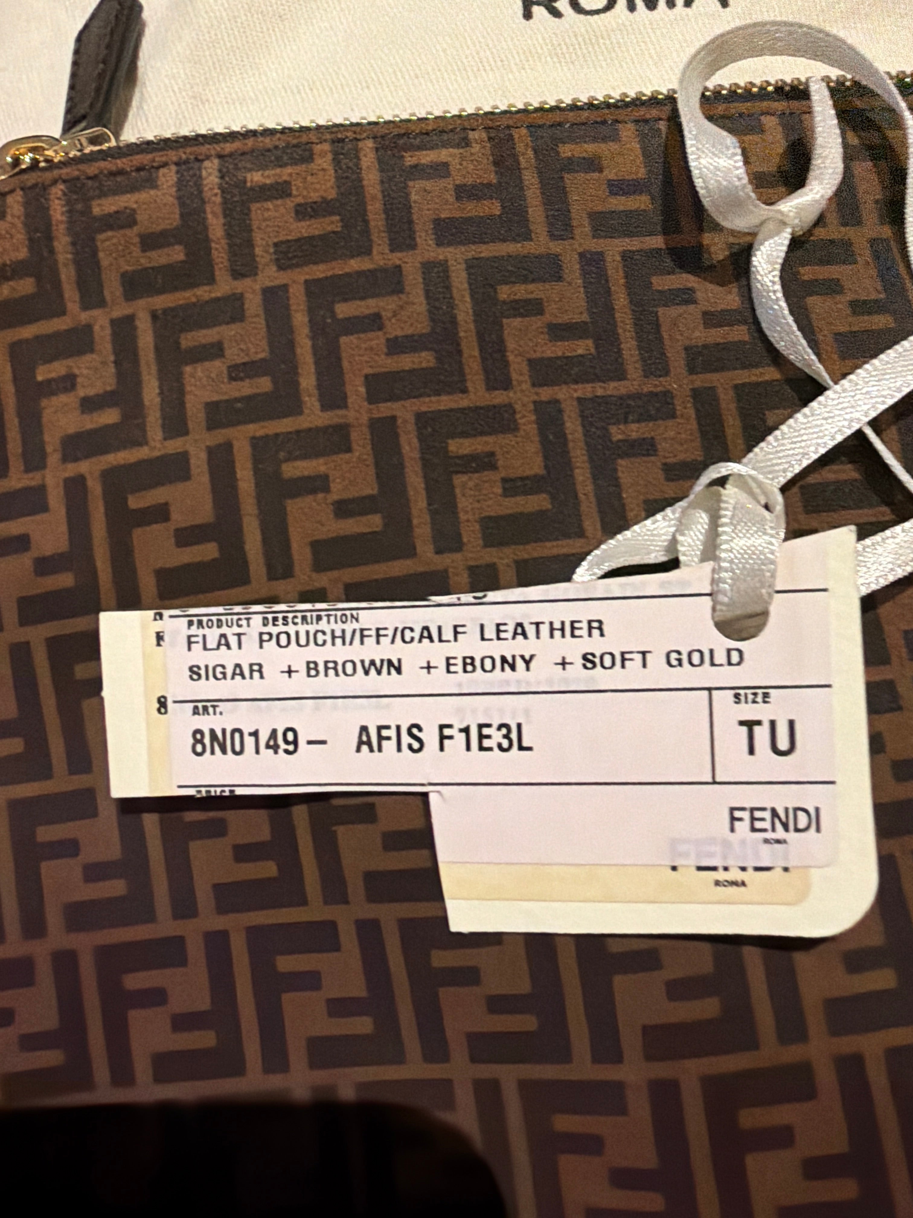 Fendi Zucca suede clutch