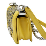 Chanel | Boy Bag | Yellow Tweed with Silver Hardware