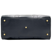 Gianni Versace Travel Duffel 50cm | Black Embossed Leather | Gold Hardware