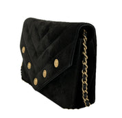 Chanel | Paris-Hamburg CC Button Wallet on Chain | Suede | Gold Hardware