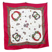 Bottega Veneta | Silk Scarf | Jeweled Bracelet & Snake Motif Print | Red, Green & Ivory (90cm)