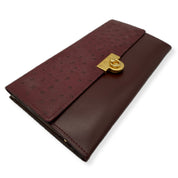 Givenchy | Long Wallet | Ostrich Embossed Leather | Gold Hardware