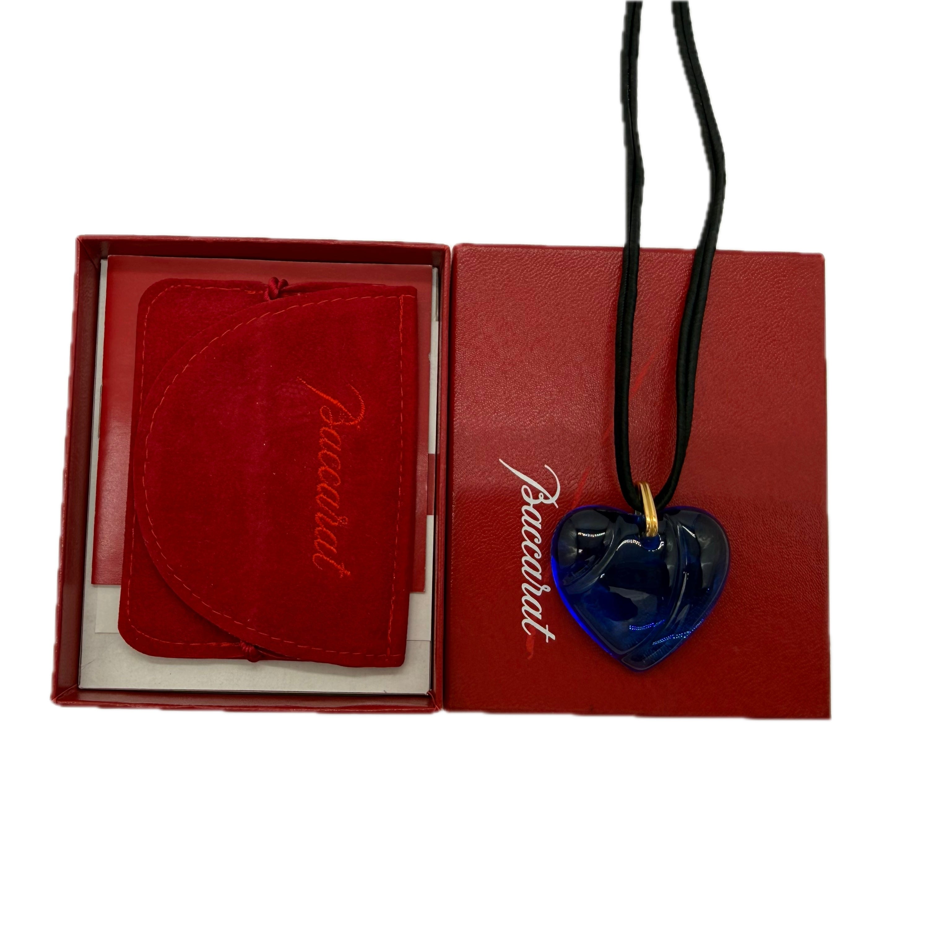 Baccarat | Crystal Heart Pendant Necklace | Gold Hardware