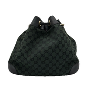 Gucci | Monogram Drawstring Shoulder Bag | Canvas | Gold Hardware