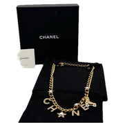Chanel | Crystal Pearl Rollerblade Logo Necklace | Gold Plated