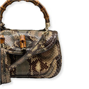 Gucci | 1947 with Bamboo Handle | Python | Gold Hardware