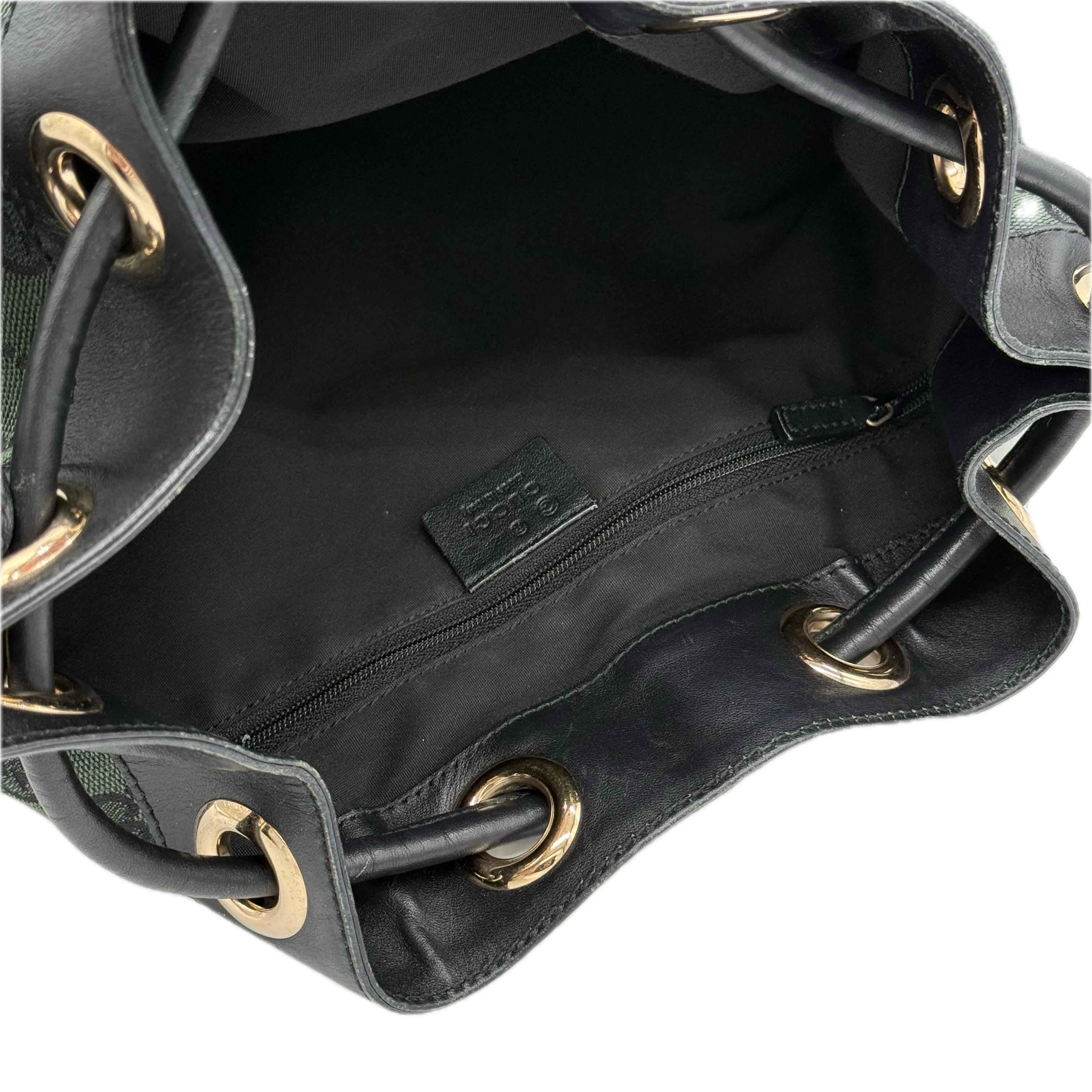 Gucci | Monogram Drawstring Shoulder Bag | Canvas | Gold Hardware