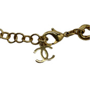 Chanel | Crystal Pearl Rollerblade Logo Necklace | Gold Plated
